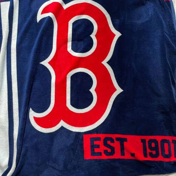MLB Boston Red Sox Fleece Throw Blanket Red White Blue u - Picture 5 of 9